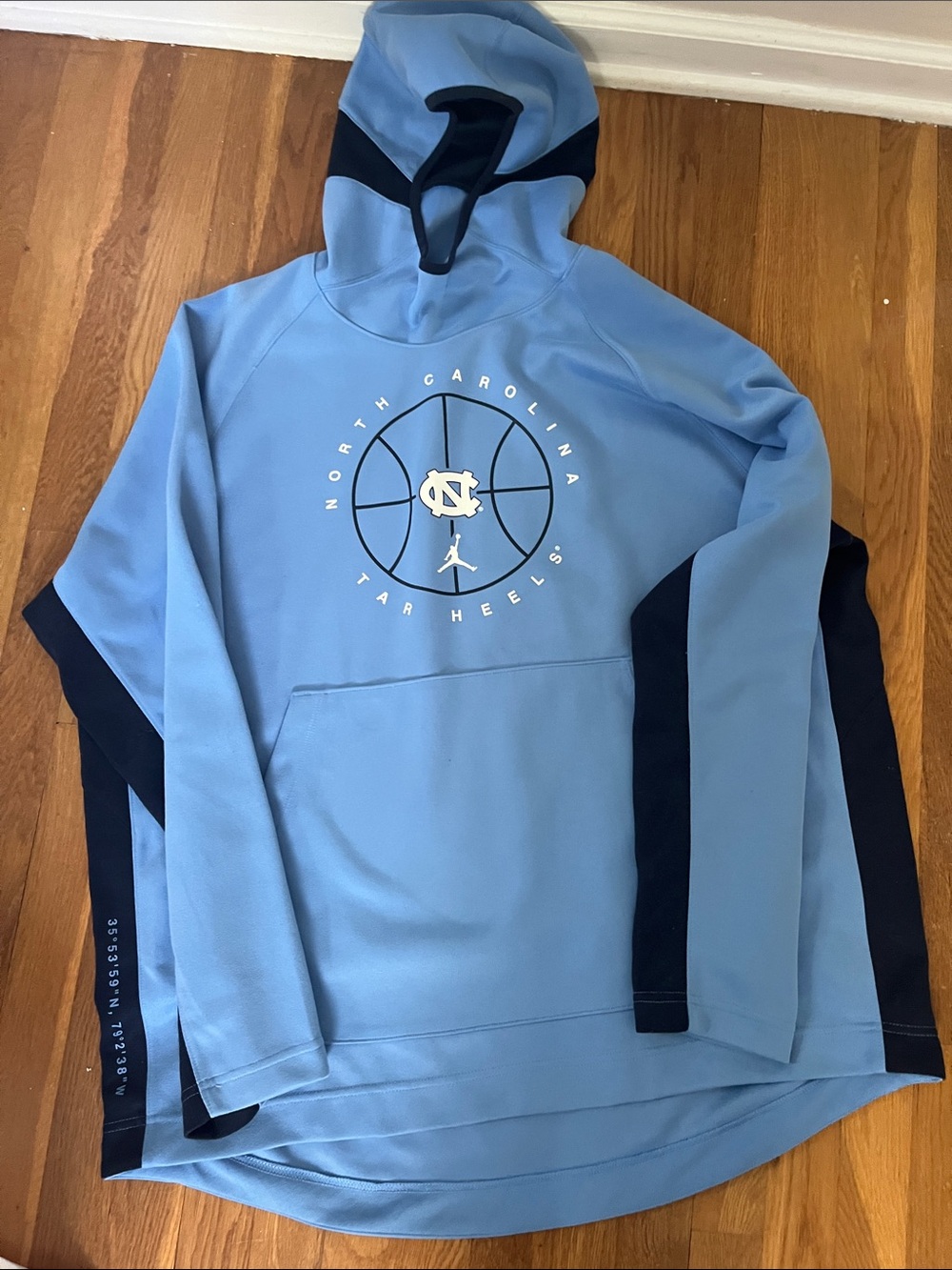 Jordan North Carolina Light Blue Pullover Hoodie with Navy Accents